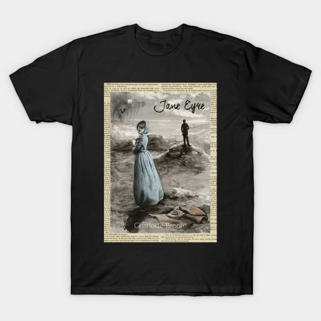 Jane Eyre Book Cover Art T-Shirt by booksnbobs